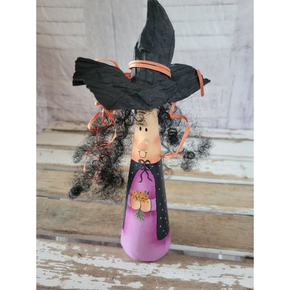 Steeple people witch flowers Halloween home decor shabby chic - Picture 1 of 7